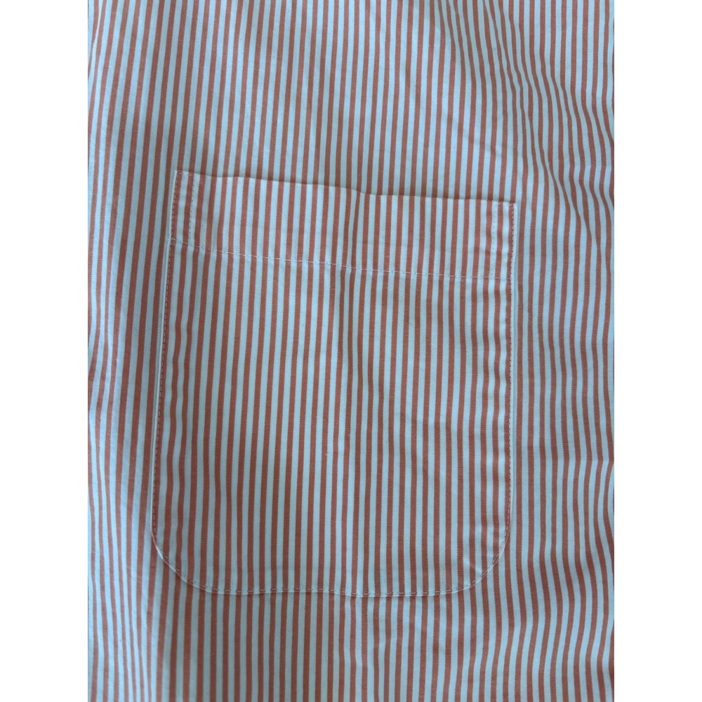 LANDS' END button down shirt mens XL orange white pinstripe short sleeve cotton - Picture 14 of 14
